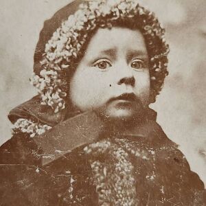 Fred Brunden toddler Volkers Brooklyn NY antique cabinet photograph